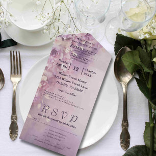 Romantisk Watercolor Lilac Cream Blommigt Email