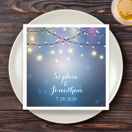 Romantisk yttre Bröllop Twinkle String Ljus Pappersservett