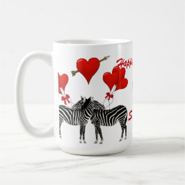 Romantisk zebra kärlek Valentines Mugg
