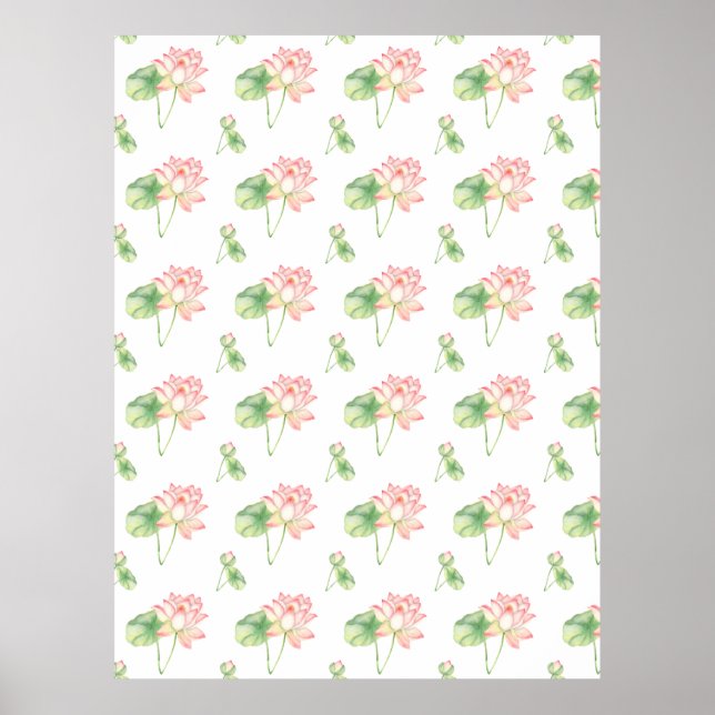 Romantiska С ute lotus blommor Poster (Framsidan)