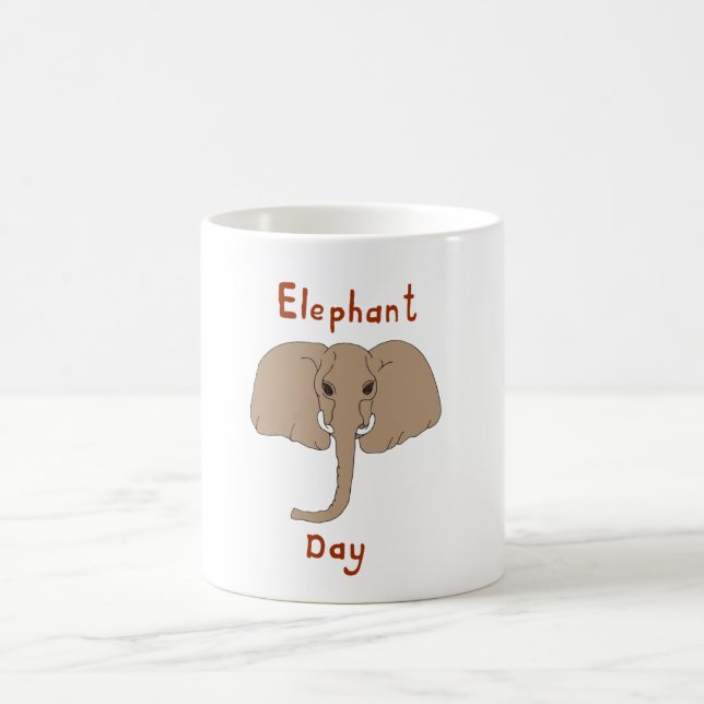 Romantiska afrikanska elefantdagen kaffemugg (Center)