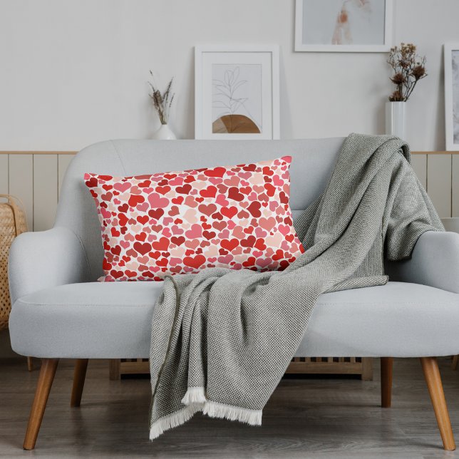 Romantiska Alla hjärtans dag Heart Mönster Prydnadskudde (Romantic Valentine's Day Heart Pattern Accent Pillow)