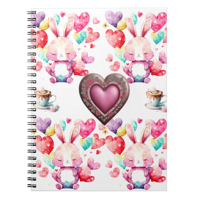Romantiska Alla hjärtans dag Tapet - Hearts design Anteckningsbok (Framsidan)