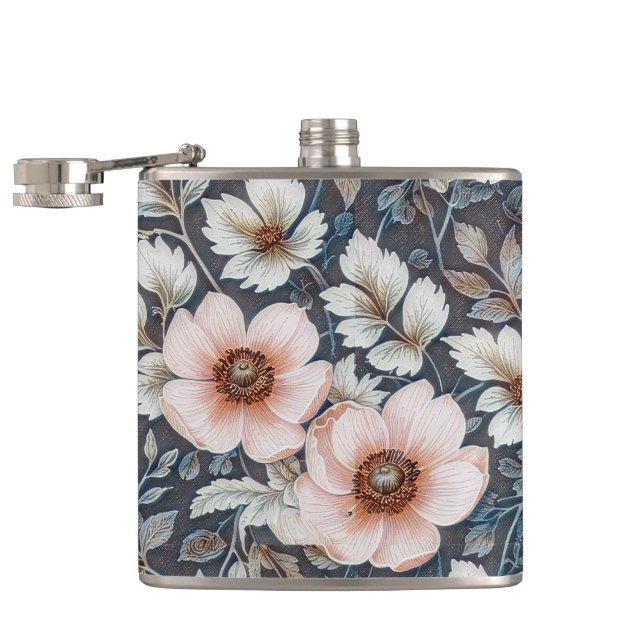 Romantiska anemoner mönster design 2 fickplunta (Öppnad)