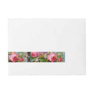 ROMANTISKA ANGELEN SOM SAMLAR ROSA ROS OCH FLÖDEN ETIKETTBAND