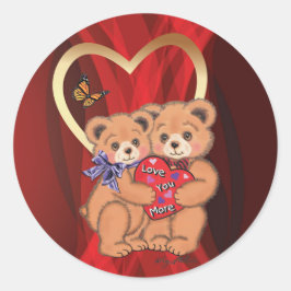 Romantiska björnar runt klistermärke