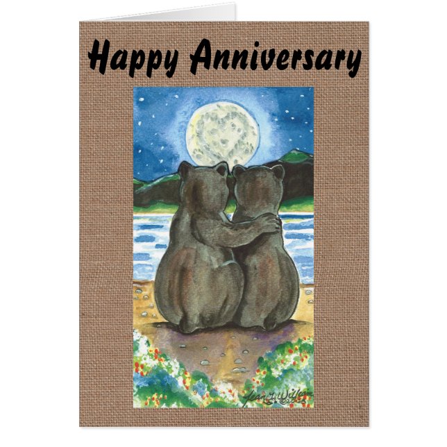 Romantiska björnar som tittar på Anpassningsbarna  Hälsningskort (Framsidan)