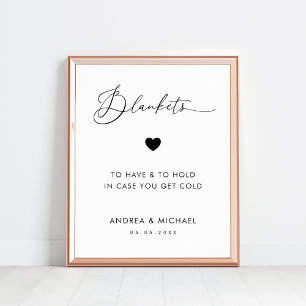 Romantiska blanketter att ha och att hålla Bröllop Poster