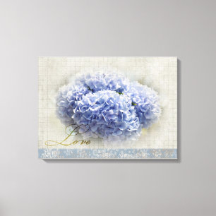 Romantiska blåttvanlig hortensia canvastryck