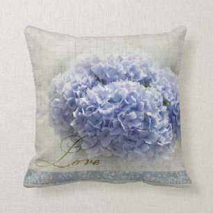 Romantiska blåttvanlig hortensia kudde