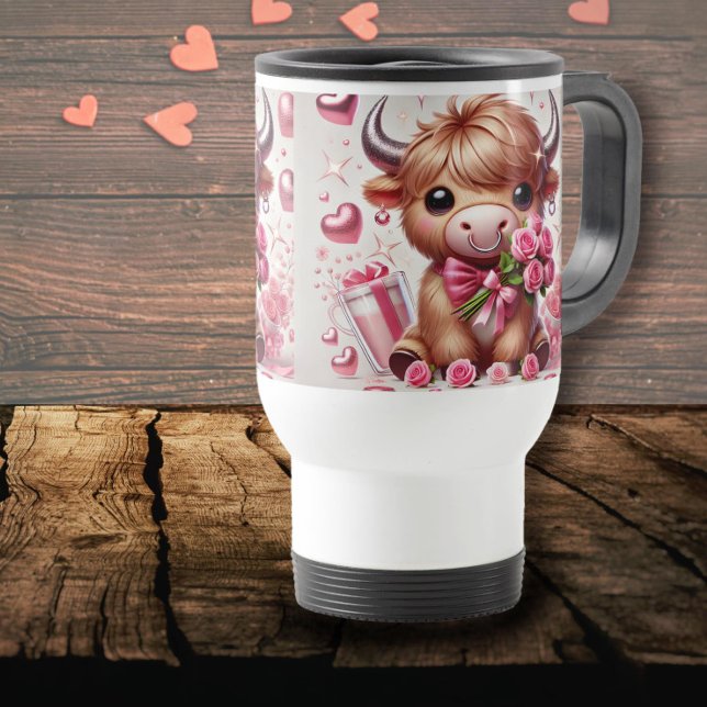Romantiska blodkroppar Highland Cow-Valentineser Resemugg (Skapare uppladdad)