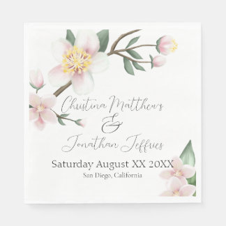 Romantiska Blommar för vattenfärgsäpple Pappersservett