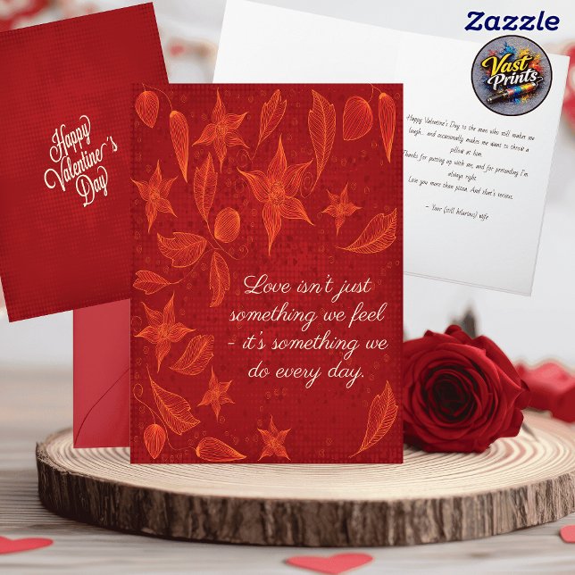Romantiska Blommiga Roliga Make Alla Hjärtans Dag Kort (Romantic Floral Funny Husband Valentine's Day Card)