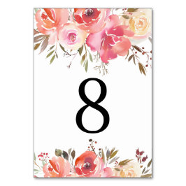 Romantiska Blommigt Bord-kort Bröllop-Bordsnummer Bordsnummer