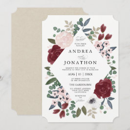 Romantiska Blommigtar Bröllopsinbjudan Inbjudningar