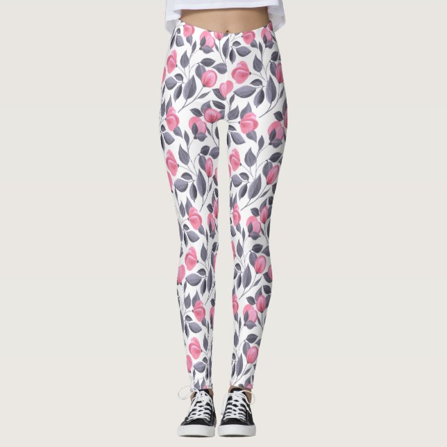Romantiska blommor 1 leggings (Framsida)