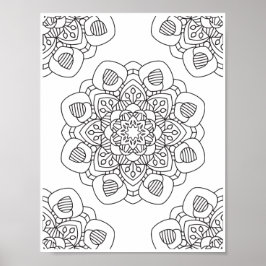 Romantiska blommor - avancerad färgsida poster