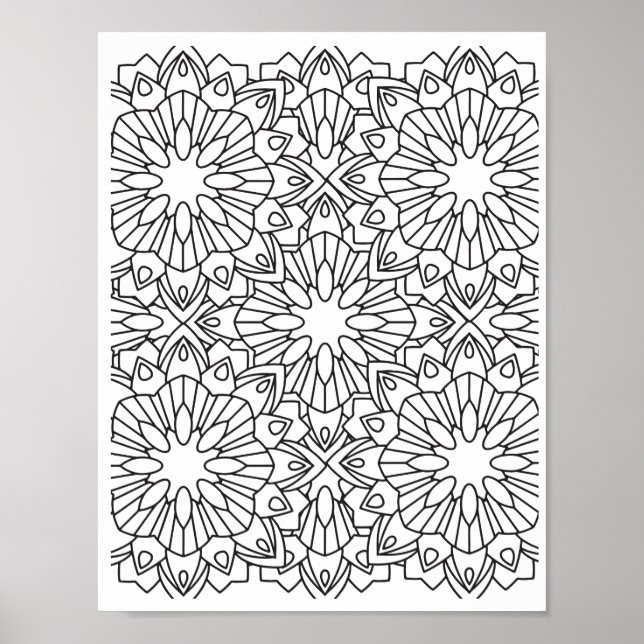 Romantiska blommor - avancerad färgsida poster (Framsidan)