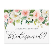 Romantiska blommor blir mitt bridesmaikort