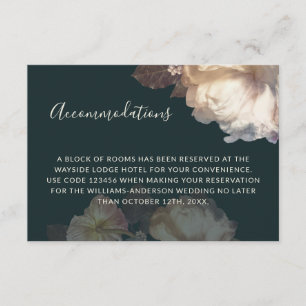 Romantiska blommor Blommigt Elegant bröllop Tilläggskort
