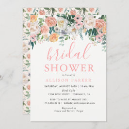 Romantiska  blommor Inbjudningskort för möhippan