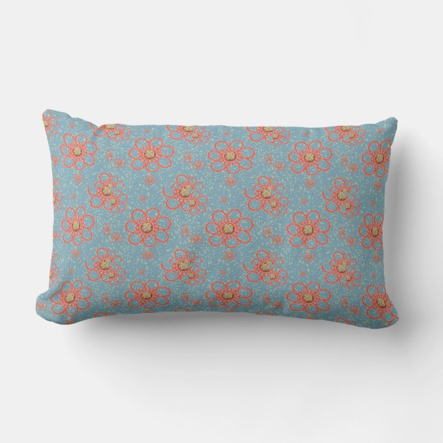 Romantiska blommor - Pillow Lumbarkudde (Framsida)