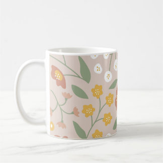 Romantiska blommor söta blommor boho pastellfärg kaffemugg