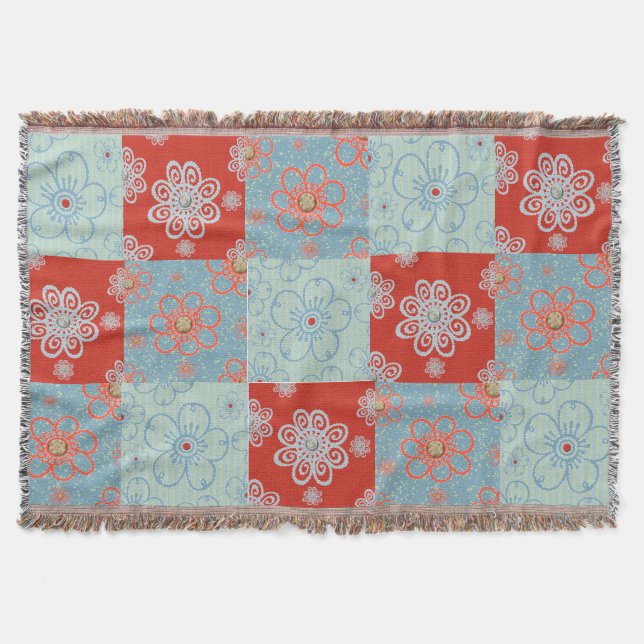 Romantiska blommor - Throw Blanket Mysfilt (Framsidan)