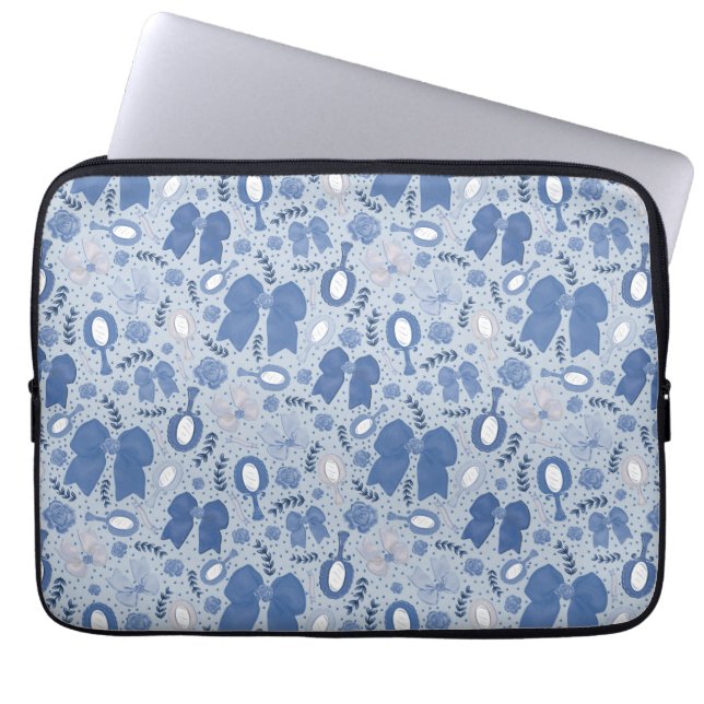 Romantiska Blue Bows och Ro Laptop Fodral (Framsidan)