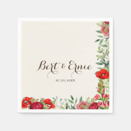 Romantiska Botaniska Bröllops Standard Cocktailser Pappersservett