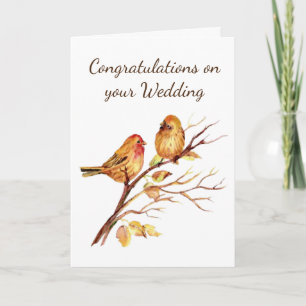 Romantiska Bröllop Bird Couple-Grattisar Kort