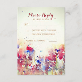 Romantiska Bröllop OSA för vattenfärg Kort