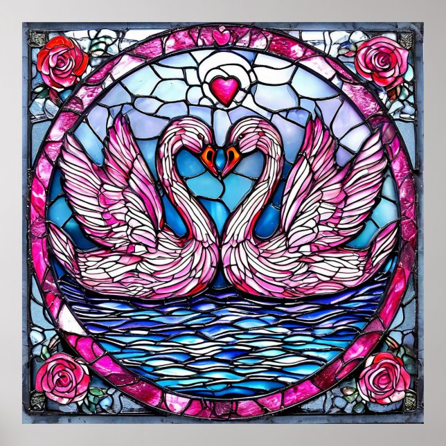 Romantiska bröllopsduvor Flugna Kärlekshistoria Få Poster (Framsidan)