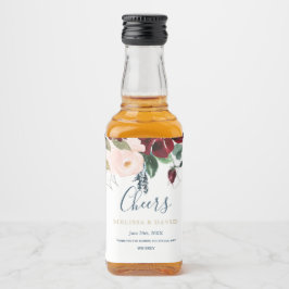 Romantiska burgundy-, Rosa- och Midnight Blue-etik Spritflaskor Etikett