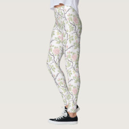 Romantiska Chic Rosa Blommor Leggings