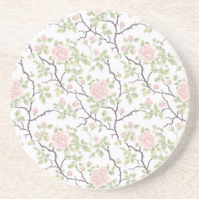 Romantiska Chic Rosa Blommor Underlägg (Framsidan)