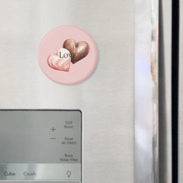 Romantiska chokladjordgubbshearter magnet