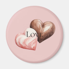 Romantiska chokladjordgubbshearter magnet