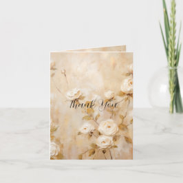 Romantiska Crème Rosor Tack Kort