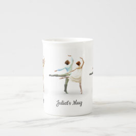 Romantiska dansare med egen Namn eller egen text Benporslin Mugg