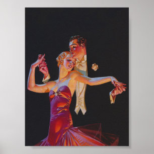 Romantiska dansare Vintage affisch