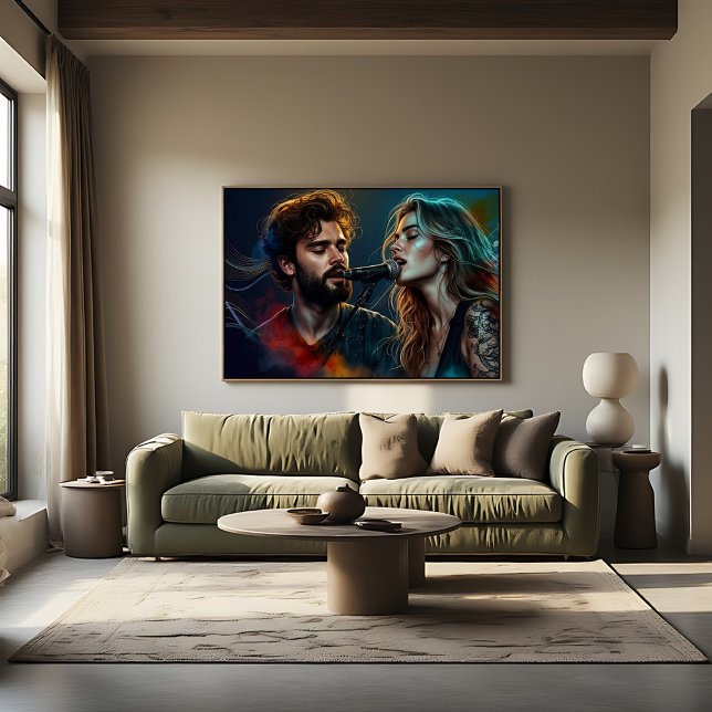 Romantiska duettsångare Färgglad belysning Poster (Skapare uppladdad)