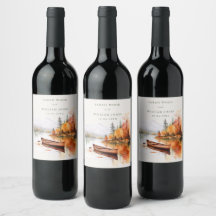 Romantiska fall sjö och båt Bröllop