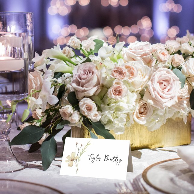 Romantiska Fält Blommkort Bröllop Placeringskort (Skapare uppladdad)