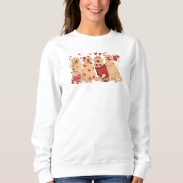 Romantiska Golden Retriever Hjärtan & Cupid Grafik T Shirt