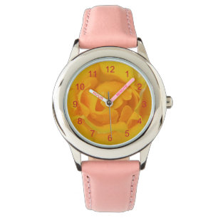 Romantiska gula rosenvattendroppar armbandsur