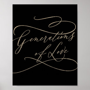 Romantiska Guld och Svarta Generationen Kärlek Poster