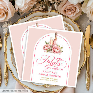 Romantiska guldram Petals and Prosecco servetter