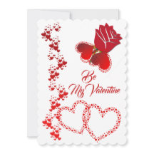 Romantiska Hearts Röd ros är min Valentine