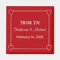Romantiska Hearts Simple Valentine Day Red Bröllop